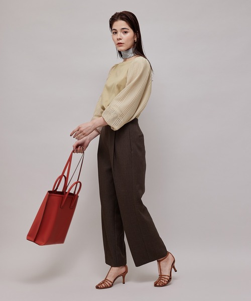 ROPE'（ロペ）の「カット×ラッセルレースボリュームスリーブプルオーバー（Tシャツ/カットソー・レディース・ブラック/ホワイト/ベージュ系その他2・38）」の5枚目の写真