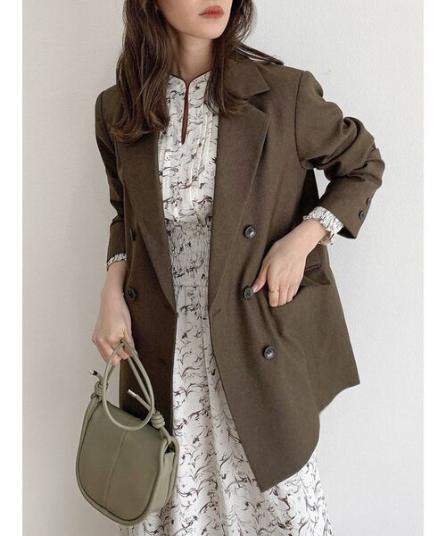 dazzlin（ダズリン）の「プリーツスリーブシャーリングワンピース（ワンピース・レディース・ブルー/アイボリー・FREE）」の7枚目の写真