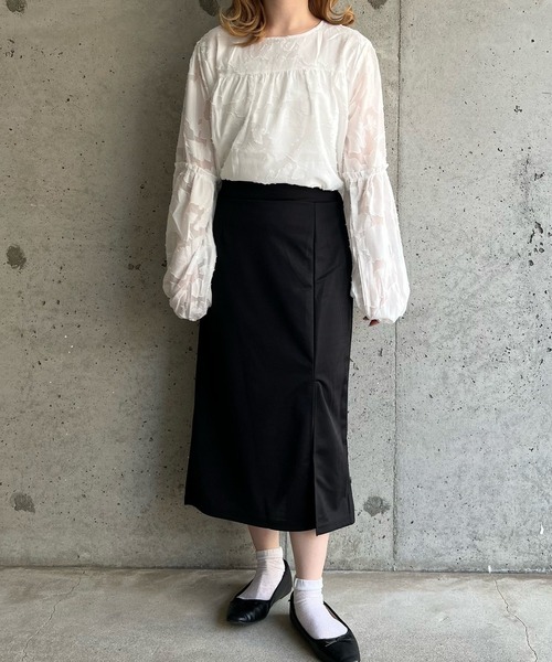 fiere(フィエール)の「スリット入りミモレ丈ロングスカート(スカート・レディース・ブラック・FREE/MEDIUM/SMALL/LARGE/X-LARGE)」の9枚目の写真