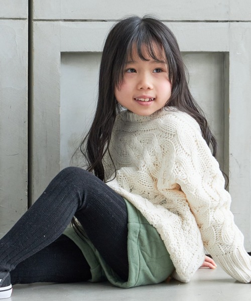 MAKE YOUR DAY（メイクユアデイ）の「ケーブル編みざっくりセーター■80～140cm（ニット/セーター・キッズ・モカ/アイボリー/ブルー・140/110/130/120/90/100）」の22枚目の写真