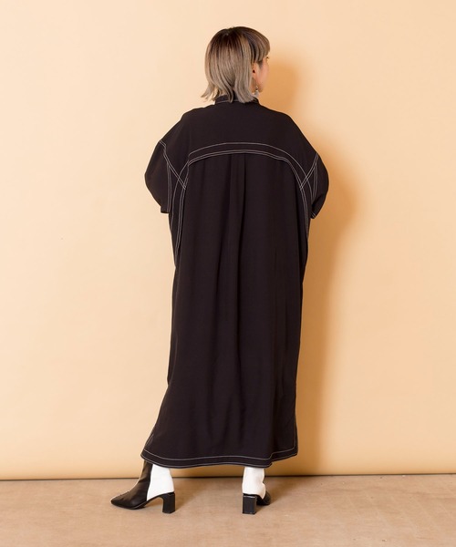 OSMOSISシャツワンピース 黒とベージュONEサイズ OSMOSISシャツワンピース 黒とベージュONEサイズ - メルカリ