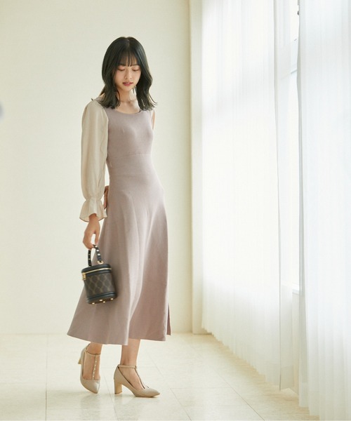 PROPORTION BODY DRESSING（プロポーションボディドレッシング）の「セミフレアハイウエストニットワンピース / 1212240511（ワンピース・レディース・ブラック/ブラウン系その他/グレー・SMALL/MEDIUM）」の7枚目の写真