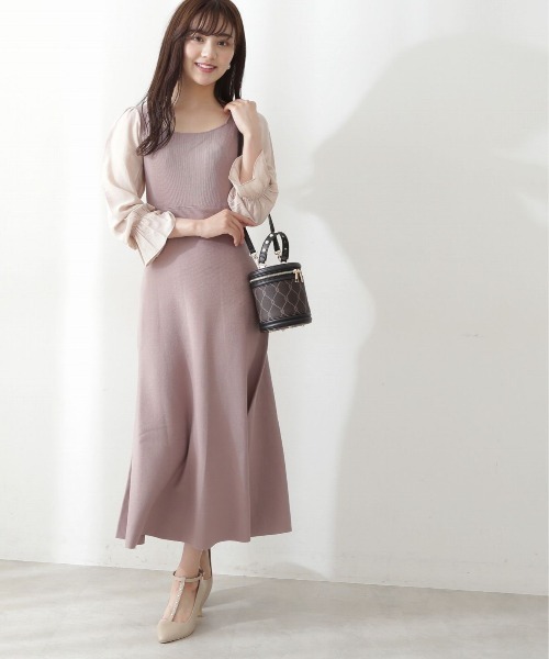 PROPORTION BODY DRESSING（プロポーションボディドレッシング）の「セミフレアハイウエストニットワンピース / 1212240511（ワンピース・レディース・ブラック/ブラウン系その他/グレー・SMALL/MEDIUM）」の6枚目の写真