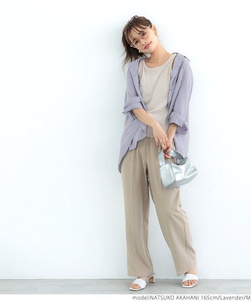 coca(coca)(コカ)の「クリンクルビックシャツ(シャツ/ブラウス・レディース・ラベンダー/カーキ・L/M)」の11枚目の写真