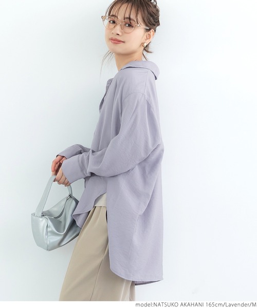 coca(coca)(コカ)の「クリンクルビックシャツ(シャツ/ブラウス・レディース・ラベンダー/カーキ・L/M)」の12枚目の写真