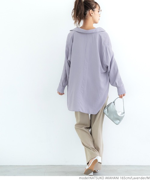 coca(coca)(コカ)の「クリンクルビックシャツ(シャツ/ブラウス・レディース・ラベンダー/カーキ・L/M)」の13枚目の写真