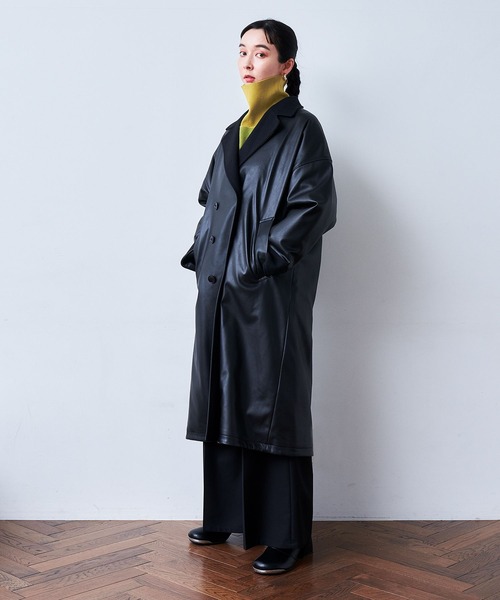 HARE（ハレ）の「マルチWAYハイネックニットカーディガン(HARE)（ニット/セーター・レディース・ブラック×グレー/イエロー×グリーン/パープル系その他・FREE）」の9枚目の写真