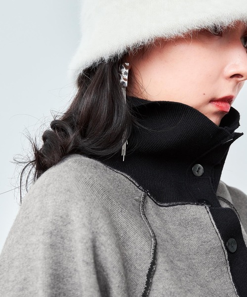 HARE（ハレ）の「マルチWAYハイネックニットカーディガン(HARE)（ニット/セーター・レディース・ブラック×グレー/イエロー×グリーン/パープル系その他・FREE）」の16枚目の写真