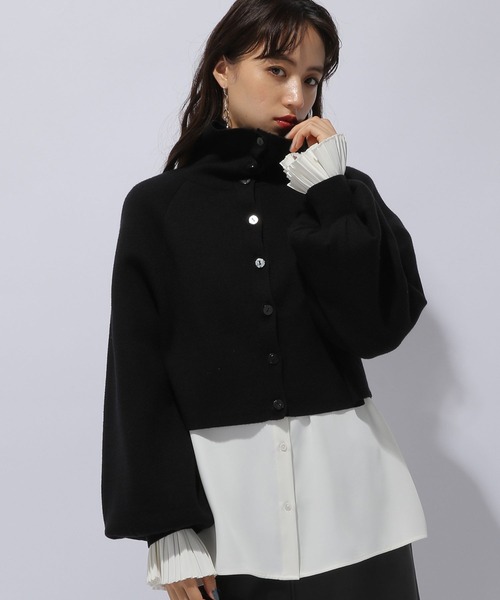 HARE（ハレ）の「マルチWAYハイネックニットカーディガン(HARE)（ニット/セーター・レディース・ブラック×グレー/イエロー×グリーン/パープル系その他・FREE）」の18枚目の写真