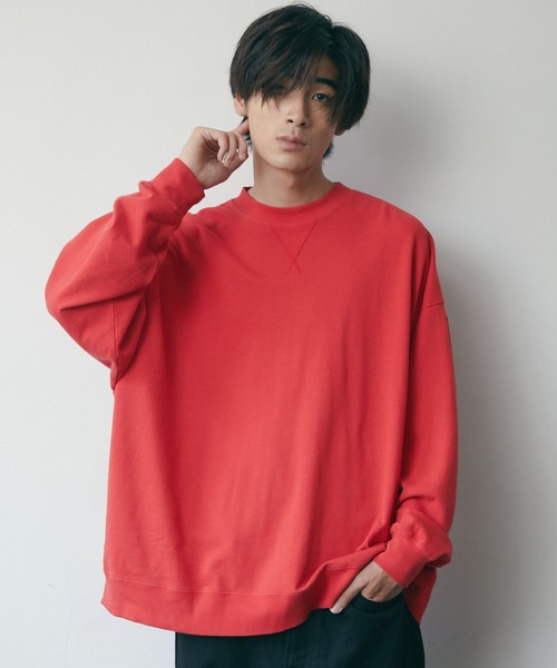 CRAFT STANDARD BOUTIQUE(クラフトスタンダードブティック)の「【BIG】ピグメントダイスウェット *◆(スウェット・メンズ・チャコールグレー/ライトグレー/パープル/レッド/ブルー/グリーン・LL/M/L)」の1枚目の写真
