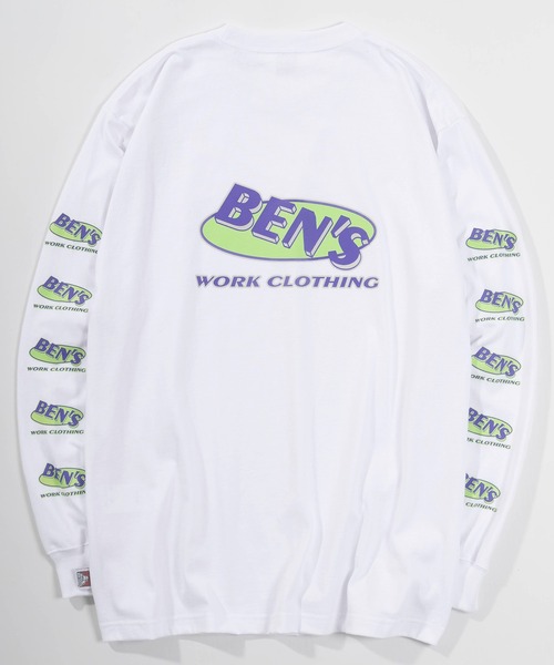 BEN DAVIS(ベンデイビス)の「【BEN DAVIS/ベンデイビス】アイキャッチオーバルロゴ バックプリント&袖プリント ロンT/ ロングスリーブ/ビッグシルエット(Tシャツ/カットソー・メンズ・ブラック/ホワイト/ブルーグリーン・L/M/XL)」の11枚目の写真