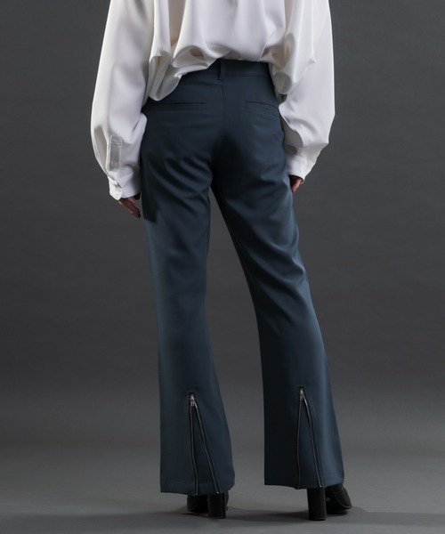 Adoon plain（アドーンプレーン）の「【Special edition】2way裾ジップフレアパンツ（セットアップ着用可）（スラックス・メンズ・ブラック/ボルドー/ダークブルー・SMALL/MEDIUM/LARGE）」の2枚目の写真