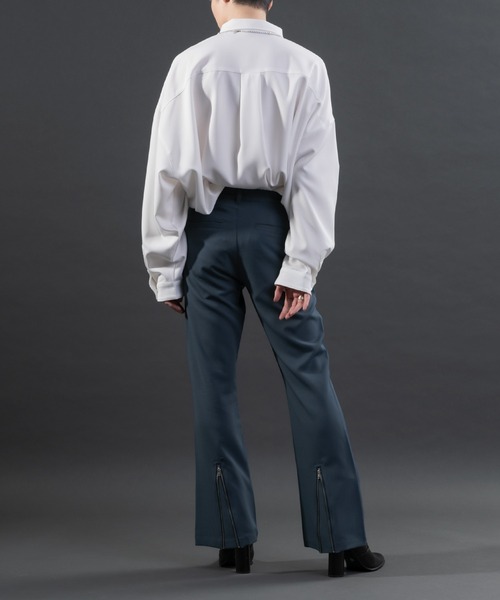 Adoon plain（アドーンプレーン）の「【Special edition】2way裾ジップフレアパンツ（セットアップ着用可）（スラックス・メンズ・ブラック/ボルドー/ダークブルー・SMALL/MEDIUM/LARGE）」の17枚目の写真