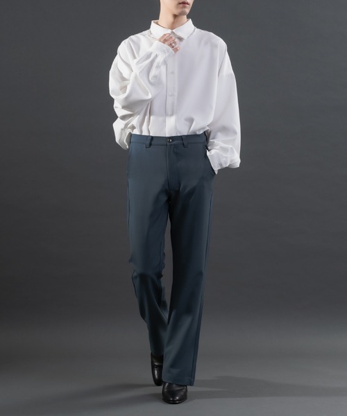 Adoon plain（アドーンプレーン）の「【Special edition】2way裾ジップフレアパンツ（セットアップ着用可）（スラックス・メンズ・ブラック/ボルドー/ダークブルー・SMALL/MEDIUM/LARGE）」の14枚目の写真