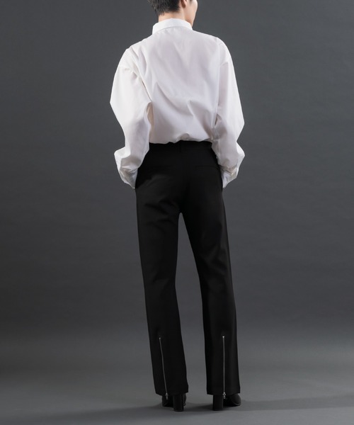 Adoon plain（アドーンプレーン）の「【Special edition】2way裾ジップフレアパンツ（セットアップ着用可）（スラックス・メンズ・ブラック/ボルドー/ダークブルー・SMALL/MEDIUM/LARGE）」の7枚目の写真