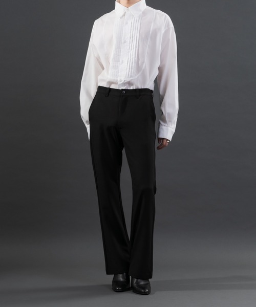 Adoon plain（アドーンプレーン）の「【Special edition】2way裾ジップフレアパンツ（セットアップ着用可）（スラックス・メンズ・ブラック/ボルドー/ダークブルー・SMALL/MEDIUM/LARGE）」の5枚目の写真