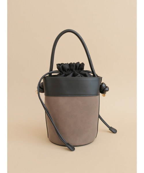 Te chichi（テチチ）の「バイカラーミニバック（ハンドバッグ・レディース・ブラック/ブラウン/ブルー・ﾌﾘ-）」の2枚目の写真