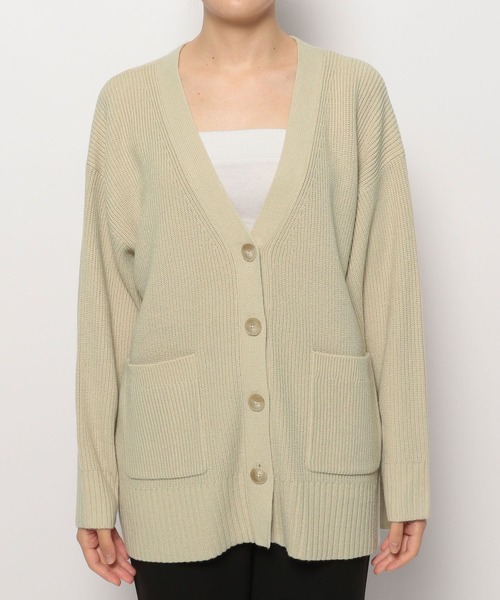 LEPSIM（レプシィム）の「7ゲージVネック満たされニットカーデ　294945（カーディガン/ボレロ・レディース・キナリ/キャメル/グリーン/ラベンダー/ネイビー・FREE）」の19枚目の写真