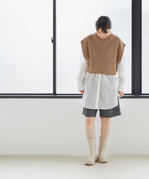 menue(メヌエ)の「厚底 シンプル ミドルブーツ(ブーツ・レディース・ブラック/アイボリー・LL/S/M/L)」の11枚目の写真