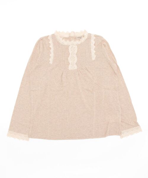 Samansa Mos2（サマンサ モスモス）の「スタンドネックレースカットソー（Tシャツ/カットソー・レディース・ブラック/ベージュ/オフホワイト・ﾌﾘ-）」の3枚目の写真