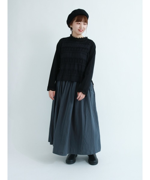 Samansa Mos2（サマンサ モスモス）の「スタンドネックレースカットソー（Tシャツ/カットソー・レディース・ブラック/ベージュ/オフホワイト・ﾌﾘ-）」の15枚目の写真