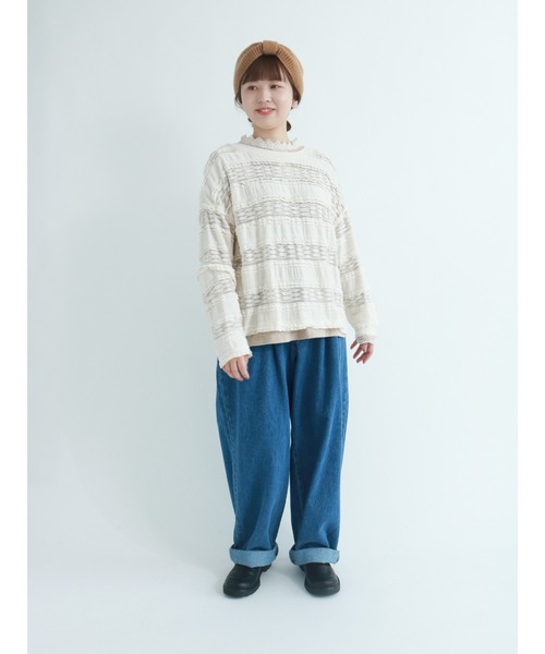 Samansa Mos2（サマンサ モスモス）の「スタンドネックレースカットソー（Tシャツ/カットソー・レディース・ブラック/ベージュ/オフホワイト・ﾌﾘ-）」の11枚目の写真