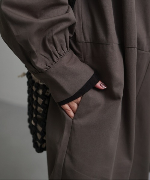 ap retro（アプレトロ）の「バンドカラーツナギ/オールインワン（つなぎ/オールインワン・レディース・チャコールグレー/ブラック/アイボリー・FREE）」の13枚目の写真