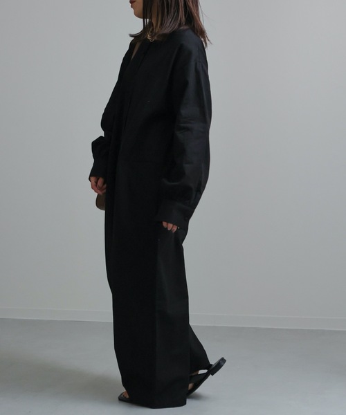 ap retro（アプレトロ）の「バンドカラーツナギ/オールインワン（つなぎ/オールインワン・レディース・チャコールグレー/ブラック/アイボリー・FREE）」の12枚目の写真