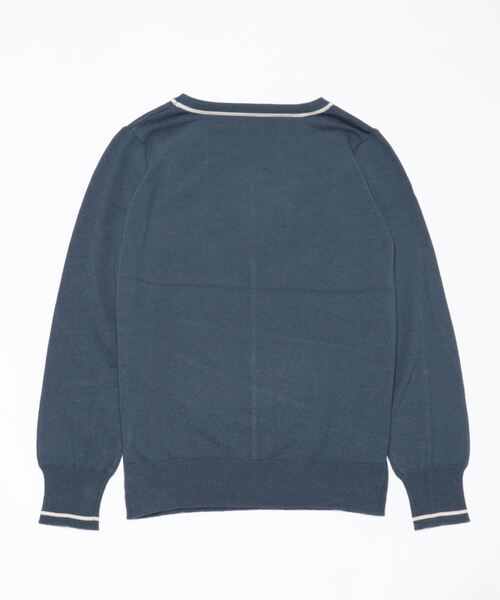 Perfect Suit FActory(パーフェクトスーツファクトリー)の「配色ラインクルーネックニット(ニット/セーター・レディース・ベージュ/ブルー/グリーン・M/L/S)」の4枚目の写真