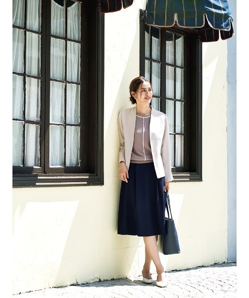 Perfect Suit FActory(パーフェクトスーツファクトリー)の「配色ラインクルーネックニット(ニット/セーター・レディース・ベージュ/ブルー/グリーン・M/L/S)」の13枚目の写真
