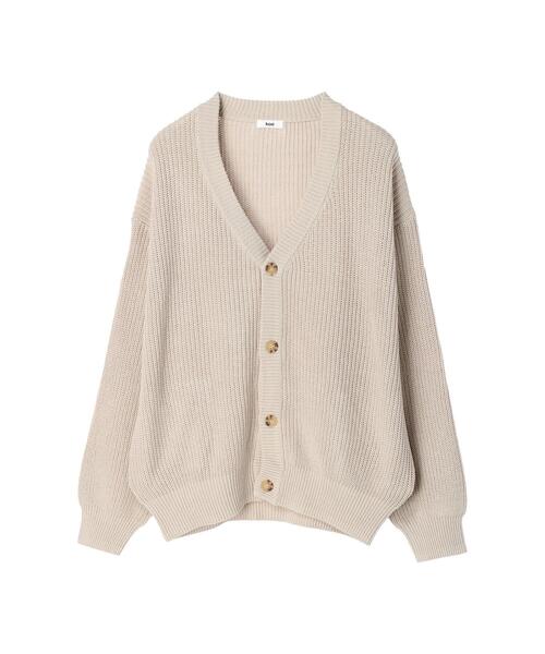 koe（コエ）の「バルキー片畦ニットカーデ*（カーディガン/ボレロ・レディース・ブラック/グレイッシュベージュ・FREE）」の22枚目の写真