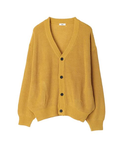 koe（コエ）の「バルキー片畦ニットカーデ*（カーディガン/ボレロ・レディース・ブラック/グレイッシュベージュ・FREE）」の3枚目の写真