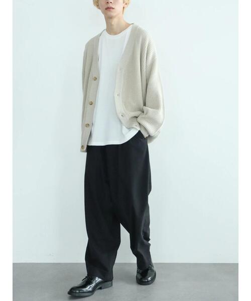 koe（コエ）の「バルキー片畦ニットカーデ*（カーディガン/ボレロ・レディース・ブラック/グレイッシュベージュ・FREE）」の9枚目の写真