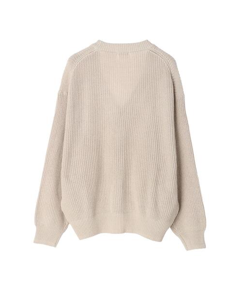 koe（コエ）の「バルキー片畦ニットカーデ*（カーディガン/ボレロ・レディース・ブラック/グレイッシュベージュ・FREE）」の13枚目の写真