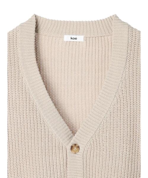koe（コエ）の「バルキー片畦ニットカーデ*（カーディガン/ボレロ・レディース・ブラック/グレイッシュベージュ・FREE）」の21枚目の写真