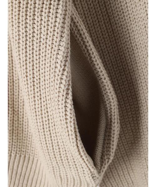 koe（コエ）の「バルキー片畦ニットカーデ*（カーディガン/ボレロ・レディース・ブラック/グレイッシュベージュ・FREE）」の8枚目の写真