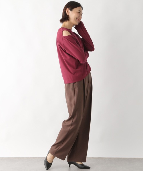 LEPSIM（レプシィム）の「カットアウトスリーブT　164260（Tシャツ/カットソー・レディース・ブラック/レッド/オフホワイト・FREE）」の7枚目の写真