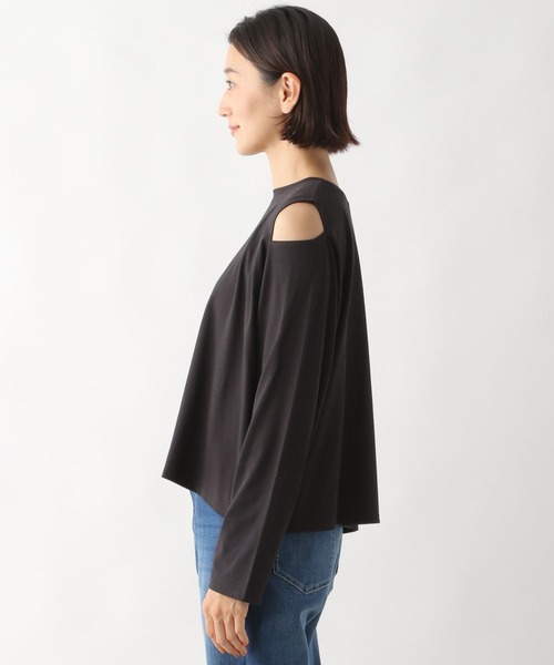 LEPSIM（レプシィム）の「カットアウトスリーブT　164260（Tシャツ/カットソー・レディース・ブラック/レッド/オフホワイト・FREE）」の9枚目の写真