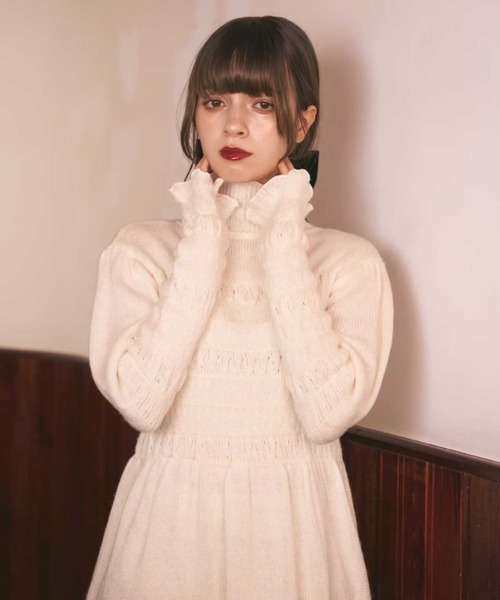 MIRO AMURETTE（ミロアミュレット）の「puff sleeve knit one piece（ワンピース・レディース・ホワイト・FREE）」の16枚目の写真