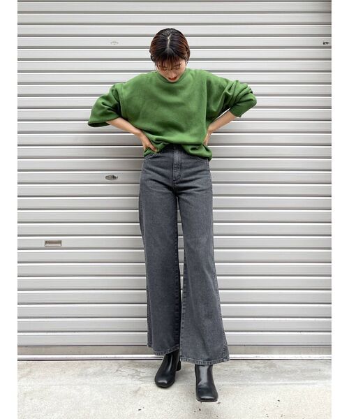 Ungrid（アングリッド）の「カシミヤ混スムース編みルーズニット（ニット/セーター・レディース・グリーン/チャコールグレー・FREE）」の8枚目の写真