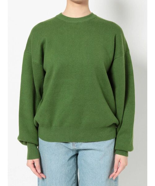 Ungrid（アングリッド）の「カシミヤ混スムース編みルーズニット（ニット/セーター・レディース・グリーン/チャコールグレー・FREE）」の9枚目の写真