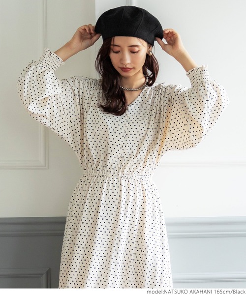 coca(coca)(コカ)の「ニットベレー帽(ニットキャップ/ビーニー・レディース・ベージュ/ブラック・ONE SIZE)」の4枚目の写真
