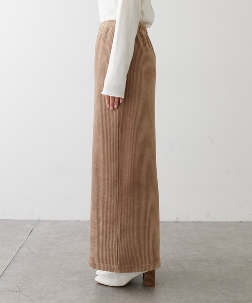 PUAL CE CIN（ピュアルセシン）の「ストレッチコールテンスカート（スカート・レディース・ブラック/ベージュ/ブルーグレー・FREE）」の6枚目の写真