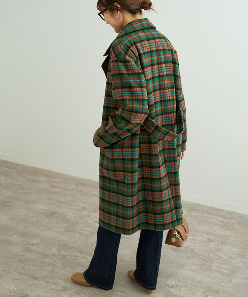 SLOBE IENA（スローブイエナ）の「チェックロングピーコート
