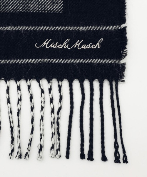 MISCH MASCH（ミッシュマッシュ）の「2022AWモノトーンチェックマフラー（マフラー・レディース・ホワイト×ブラック・FREE）」の3枚目の写真