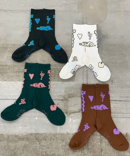 MAISON SPECIAL（メゾンスペシャル）の「【null.×norahi×maisonspecial】トリプルコラボソックス【MAISON SPECIAL/メゾンスペシャル】（ソックス/靴下・レディース・ホワイト/グリーン/ブラック/ブラウン・FREE）」の5枚目の写真