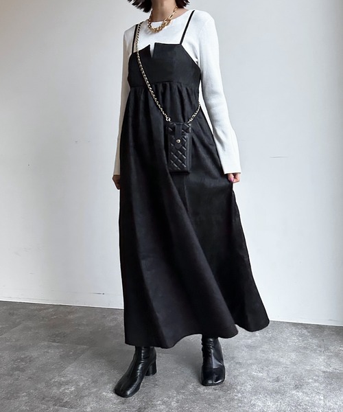 DouDou（ドゥドゥ）の「【WEB限定】ジャガードビスチェワンピース（ワンピース・レディース・ブラック/オフホワイト・FREE）」の15枚目の写真