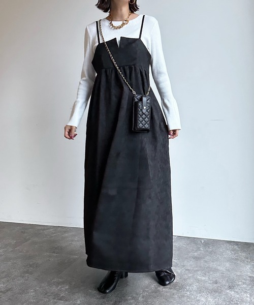 DouDou（ドゥドゥ）の「【WEB限定】ジャガードビスチェワンピース（ワンピース・レディース・ブラック/オフホワイト・FREE）」の16枚目の写真