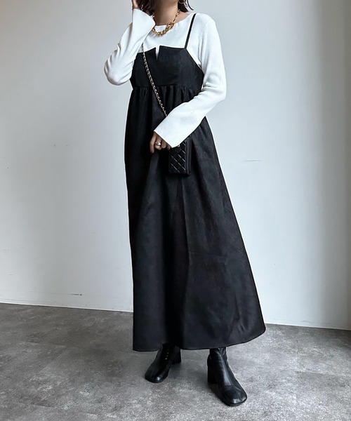 DouDou（ドゥドゥ）の「【WEB限定】ジャガードビスチェワンピース（ワンピース・レディース・ブラック/オフホワイト・FREE）」の17枚目の写真