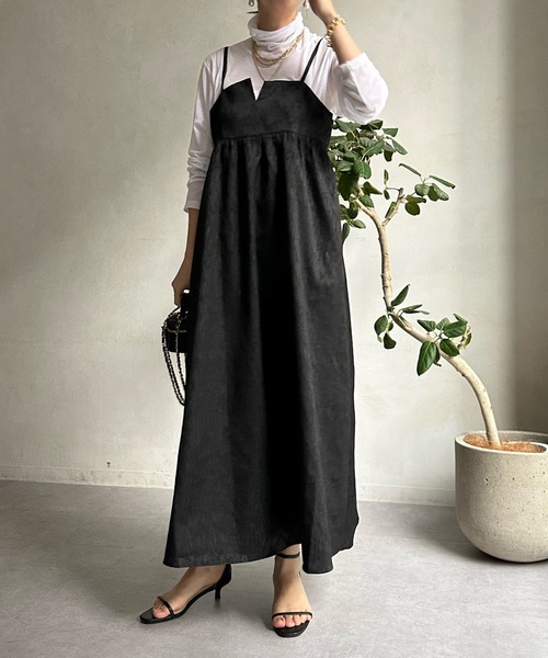 DouDou（ドゥドゥ）の「【WEB限定】ジャガードビスチェワンピース（ワンピース・レディース・ブラック/オフホワイト・FREE）」の11枚目の写真